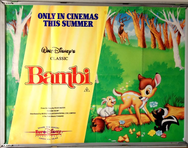 Cinema Poster: BAMBI 1942 (1993 RR Quad) Hardie Albright Stan Alexander Cinema Poster: BAMBI 1942 (1993 RR Quad) Hardie Albright Stan Alexander