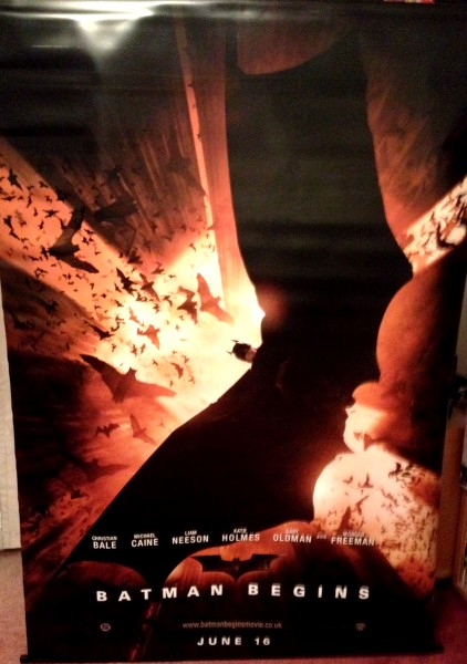 Cinema Banner: BATMAN BEGINS 2005 (Flying Bat) Christian Bale Michael Caine