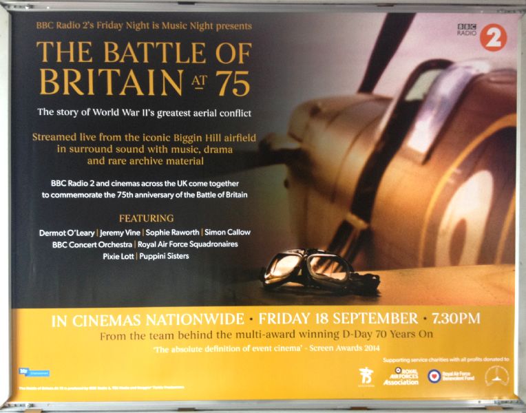 Cinema Poster: BATTLE OF BRITAIN AT 75  2015 (Quad) Friday 18th September