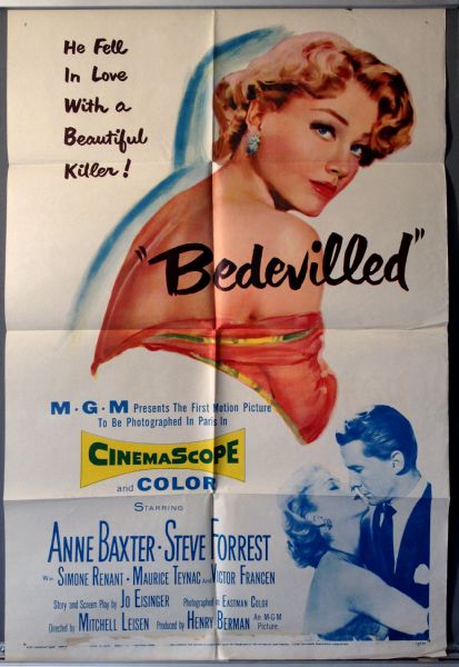 Cinema Poster: BEDEVILLED 1954 (One Sheet) Anne Baxter Steve Forrest Cinema Poster: BEDEVILLED 1954 (One Sheet) Anne Baxter Steve Forrest