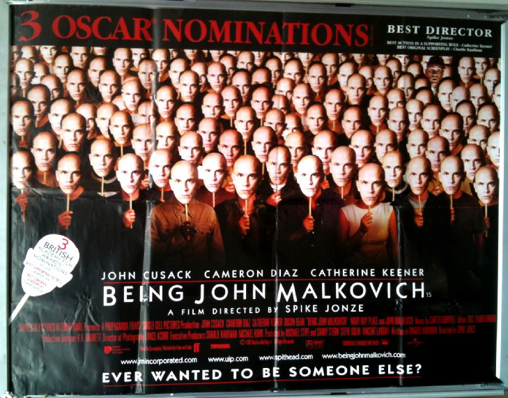 BEING JOHN MALKOVICH: Awards UK Quad Film Poster BEING JOHN MALKOVICH: Awards UK Quad Film Poster
