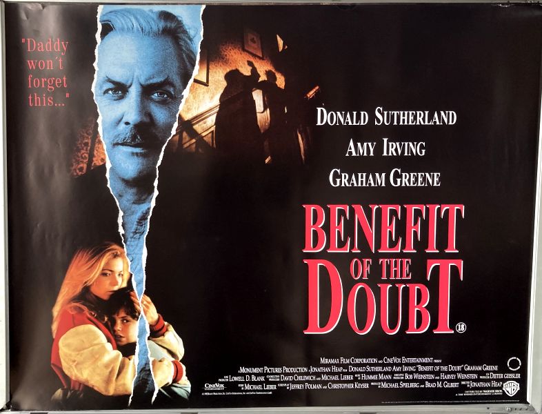 Cinema Poster: BENEFIT OF THE DOUBT 1993 (Quad) Donald Sutherland Amy Irving