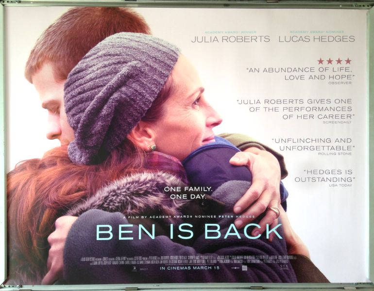 Cinema Poster: BEN IS BACK 2019 (Quad) Julia Roberts Lucas Hedges