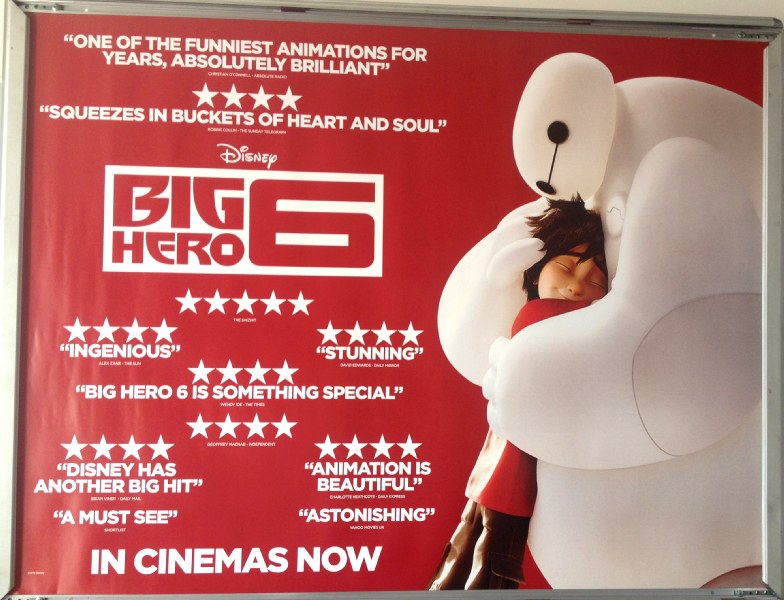 Cinema Poster: BIG HERO 6 2015 (Review Quad) Ryan Potter Jamie Chung Don Hall