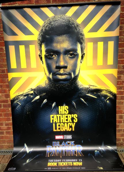 Cinema Banner: BLACK PANTHER 2018 (T'Challa) Chadwick Boseman Michael B. Jordan