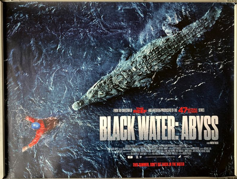 Cinema Poster: BLACK WATER ABYSS 2020 (Quad) Jessica McNamee Luke Mitchell