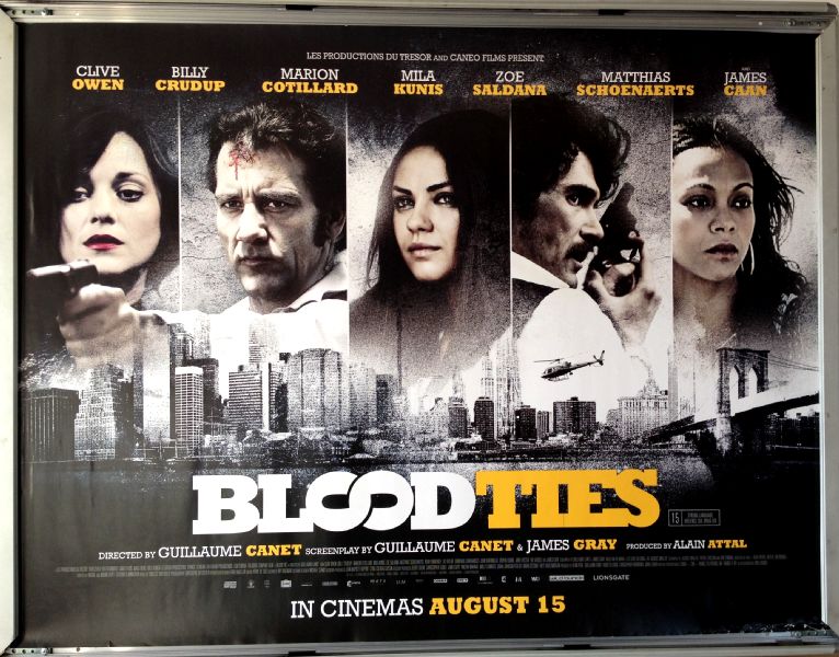 Cinema Poster: BLOOD TIES 2014 (Quad) Clive Owen Marion Cotillard Billy Crudup 