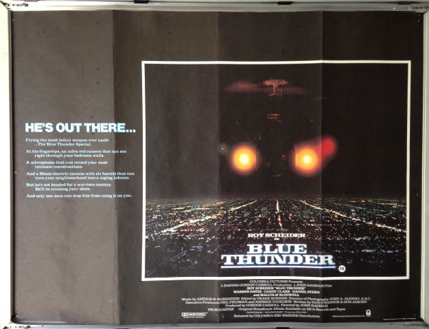 Cinema Poster: BLUE THUNDER 1983 (Quad) Malcolm McDowell Roy Scheider Cinema Poster: BLUE THUNDER 1983 (Quad) Malcolm McDowell Roy Scheider