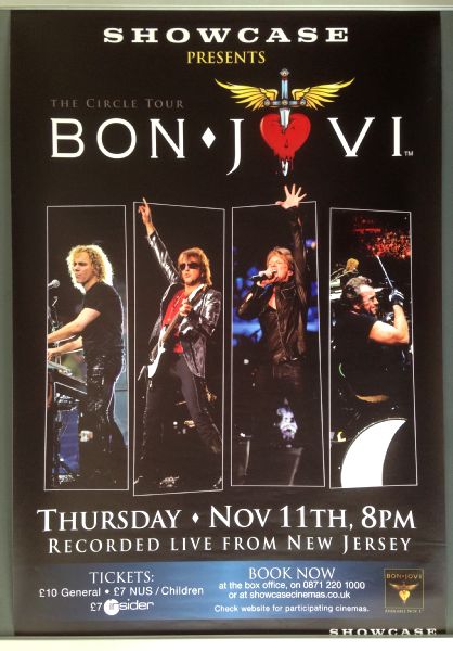Cinema Poster: BON JOVI THE CIRCLE TOUR 2010 (One Sheet) Jon Bon Jovi Cinema Poster: BON JOVI THE CIRCLE TOUR 2010 (One Sheet) Jon Bon Jovi
