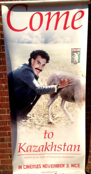 Cinema Banner: BORAT 2006 (With Animal) Sacha Baron Cohen Pamela Anderson Cinema Banner: BORAT 2006 (With Animal) Sacha Baron Cohen Pamela Anderson