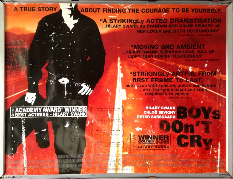 Cinema Poster: BOYS DON'T CRY 1999 (Quad) Hilary Swank Chloë Sevigny
