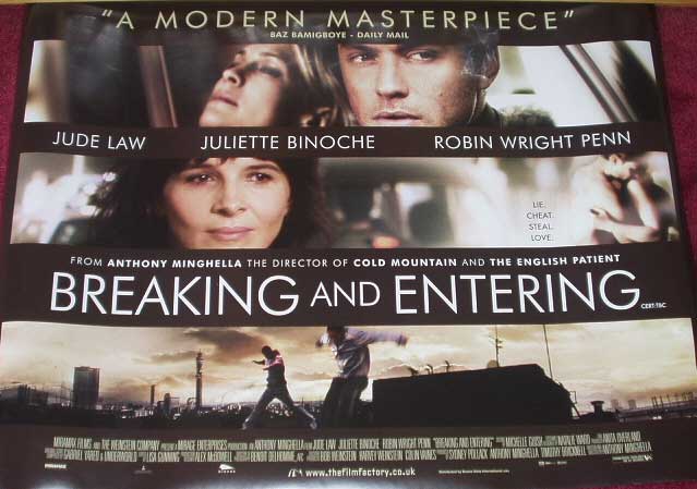 BREAKING AND ENTERING: Main UK Quad Film Poster