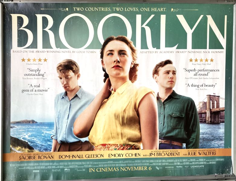 Cinema Poster: BROOKLYN 2015 (Quad) Saoirse Ronan Domhnall Gleeson Julie Walters