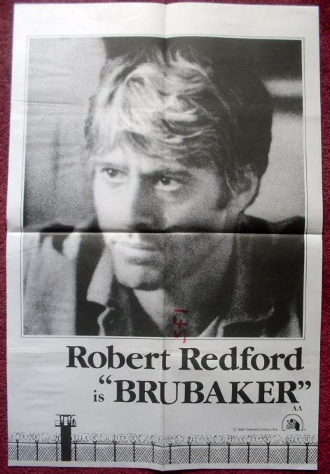 BRUBAKER: Robert Redford Double Crown Film Poster