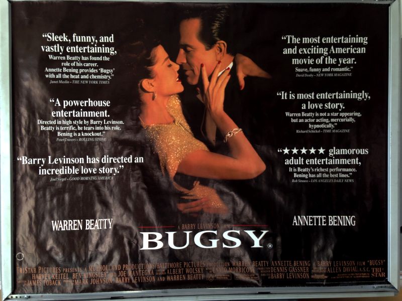 Cinema Poster: BUGSY 1992 (Review Quad) Warren Beatty Annette Bening Cinema Poster: BUGSY 1992 (Review Quad) Warren Beatty Annette Bening