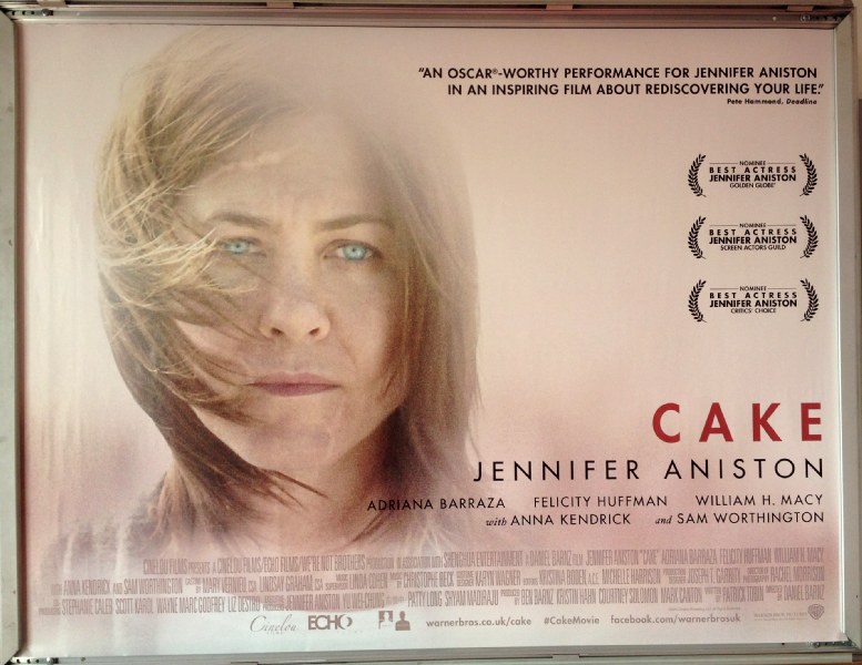 Cinema Poster: CAKE 2015 (Quad) Jennifer Aniston Sam Worthington Anna Kendrick