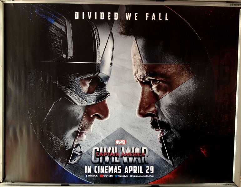 Cinema Poster: CAPTAIN AMERICA CIVIL WAR 2016 (Advance Quad) Chris Evans Cinema Poster: CAPTAIN AMERICA CIVIL WAR 2016 (Advance Quad) Chris Evans