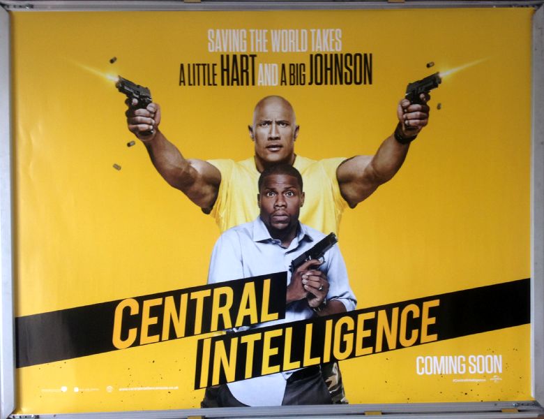 Cinema Poster: CENTRAL INTELLIGENCE 2016 (Centre Quad) Dwayne Johnson Kevin Hart Cinema Poster: CENTRAL INTELLIGENCE 2016 (Centre Quad) Dwayne Johnson Kevin Hart