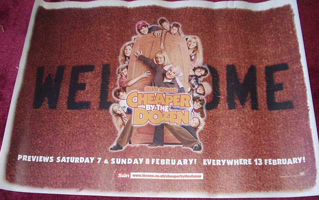 CHEAPER BY THE DOZEN: Cinema Promo Sticker