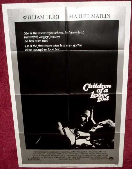 CHILDREN OF A LESSER GOD: One Sheet Film Poster CHILDREN OF A LESSER GOD: One Sheet Film Poster