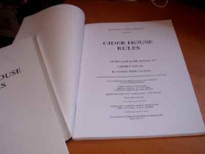 CIDER HOUSE RULES: Promotional Booklet