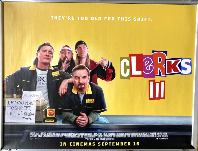 Cinema Poster: CLERKS III 2023 (Quad) Rosario Dawson Jason Mewes Kevin Smith Cinema Poster: CLERKS III 2023 (Quad) Rosario Dawson Jason Mewes Kevin Smith