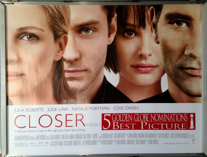 Cinema Poster: CLOSER 2004 (Awards Quad) Natalie Portman Jude Law Julia Roberts