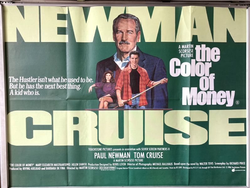 Cinema Poster: COLOR OF MONEY, THE 1987 (Quad) Paul Newman Tom Cruise