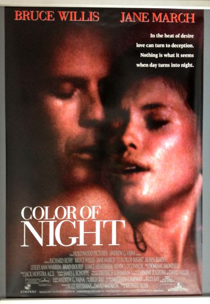 Cinema Poster: COLOR OF NIGHT 1994 (One Sheet) Bruce Willis Jane March Rubén Blades Cinema Poster: COLOR OF NIGHT 1994 (One Sheet) Bruce Willis Jane March Rubén Blades