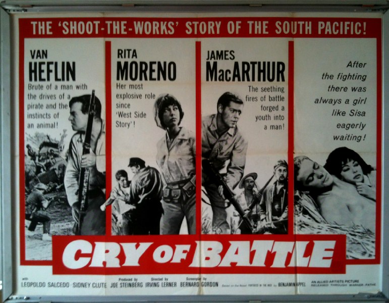 Cinema Poster: CRY OF BATTLE 1963 (QUAD) Van Heflin Rita Moreno James MacArthur Cinema Poster: CRY OF BATTLE 1963 (QUAD) Van Heflin Rita Moreno James MacArthur