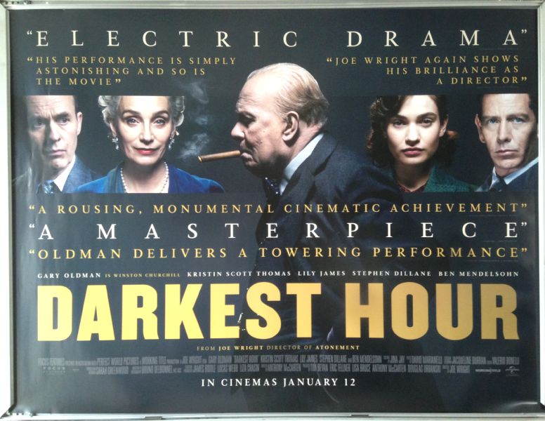 Cinema Poster: DARKEST HOUR 2018 (Quotes Quad) Gary Oldman Lily James