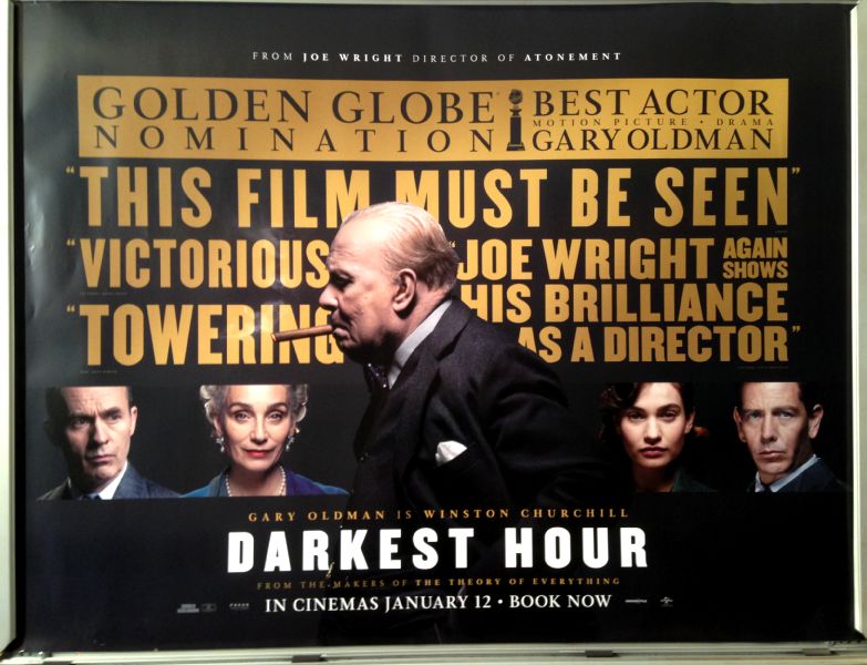 Cinema Poster: DARKEST HOUR 2018 (Golden Globe Quad) Gary Oldman Lily James