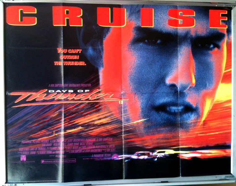 DAYS OF THUNDER: Main UK Quad Film Poster