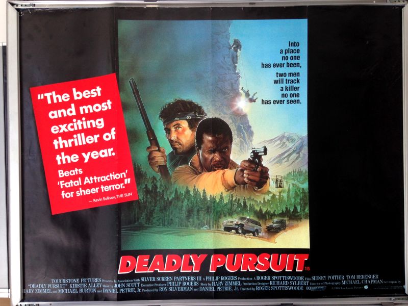 Cinema Poster: DEADLY PURSUIT 1988 (Quad) Sidney Poitier Tom Berenger Cinema Poster: DEADLY PURSUIT 1988 (Quad) Sidney Poitier Tom Berenger