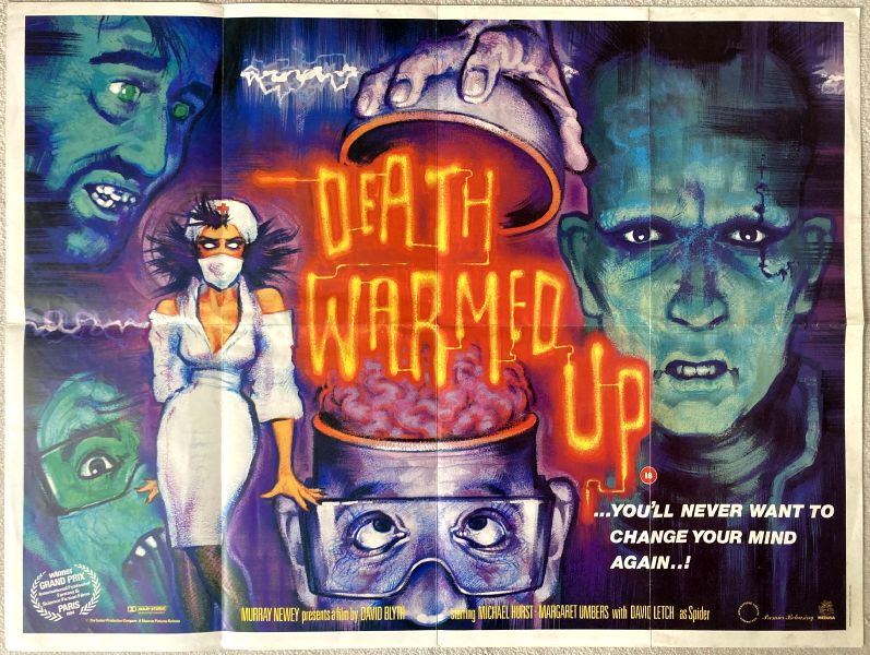 Cinema Poster: DEATH WARMED UP 1985 (Quad) Graham Humphreys art / Michael Hurst Cinema Poster: DEATH WARMED UP 1985 (Quad) Graham Humphreys art / Michael Hurst