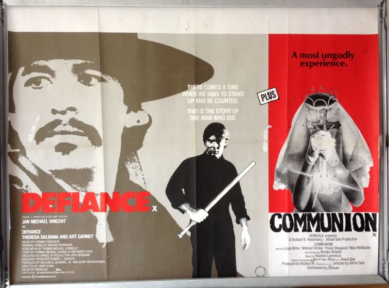 Cinema Poster: DEFIANCE/COMMUNION 1980 (Double Bill Quad) Brooke Shields Cinema Poster: DEFIANCE/COMMUNION 1980 (Double Bill Quad) Brooke Shields