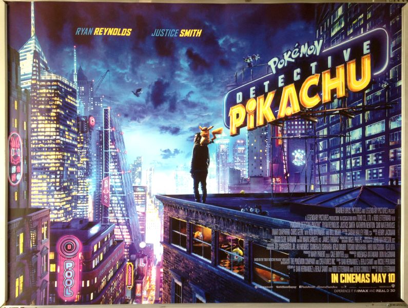 Cinema Poster: POKEMON DETECTIVE PIKACHU 2019 (Quad) Ryan Reynolds