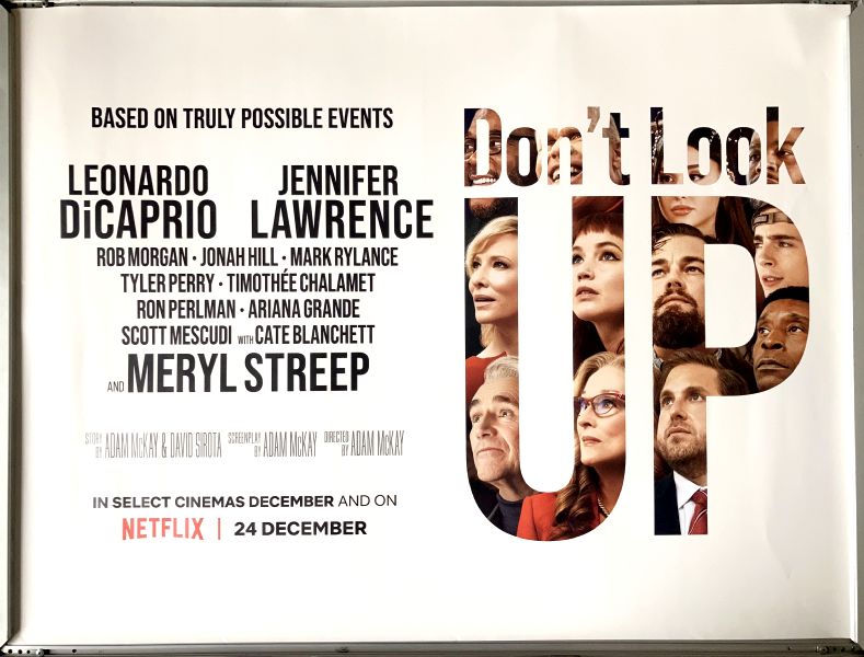 Cinema Poster: DON'T LOOK UP 2022 (Quad) Leonardo DiCaprio Jennifer Lawrence Meryl Streep Cinema Poster: DON'T LOOK UP 2022 (Quad) Leonardo DiCaprio Jennifer Lawrence Meryl Streep