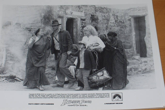 INDIANA JONES AND THE TEMPLE OF DOOM: B/W Still Ouside Hut INDIANA JONES AND THE TEMPLE OF DOOM: B/W Still Ouside Hut