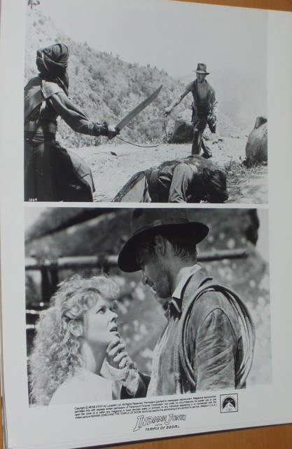 INDIANA JONES AND THE TEMPLE OF DOOM: B/W Still Double Photo 1