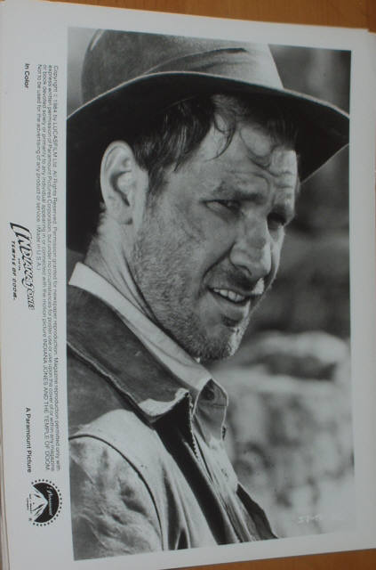 INDIANA JONES AND THE TEMPLE OF DOOM: B/W Still Indy Stubbled Up
