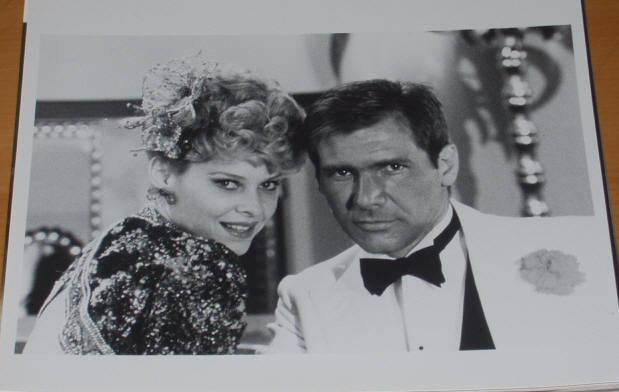 INDIANA JONES AND THE TEMPLE OF DOOM: B/W Still Indy & Willie Smile