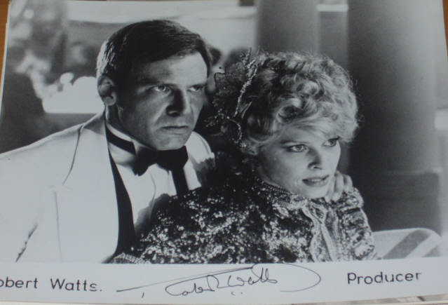 INDIANA JONES AND THE TEMPLE OF DOOM: B/W Still Signed by Robert Watts