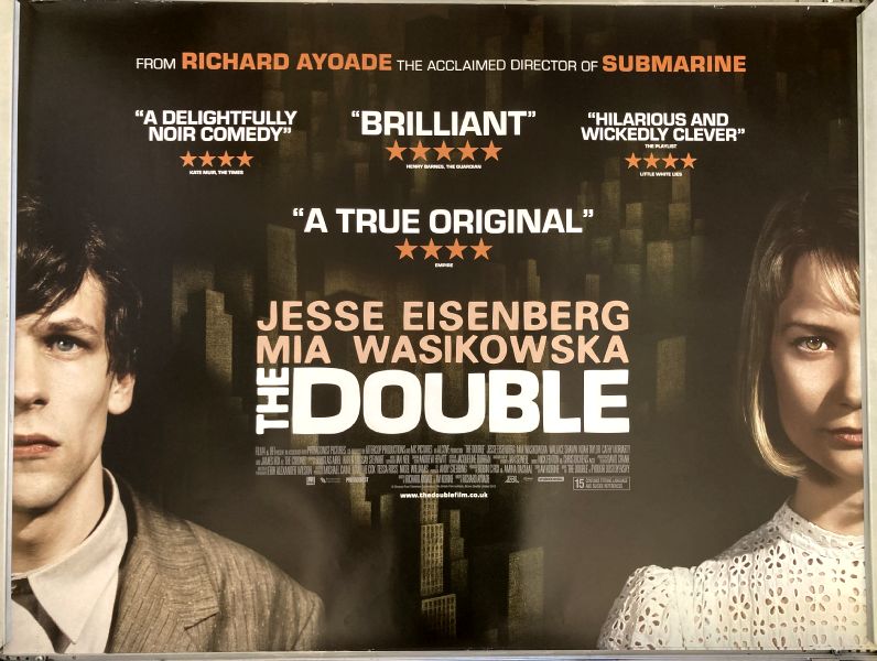 Cinema Poster: DOUBLE, THE 2014 (Quad) Jesse Eisenberg Mia Wasikowska Cinema Poster: DOUBLE, THE 2014 (Quad) Jesse Eisenberg Mia Wasikowska