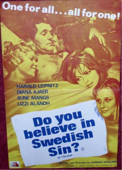DO YOU BELIEVE IN SWEDISH SIN?: UK Quad Cinema Poster DO YOU BELIEVE IN SWEDISH SIN?: UK Quad Cinema Poster