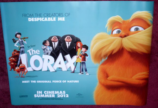 DR SEUSS' THE LORAX: Main UK Quad Film Poster