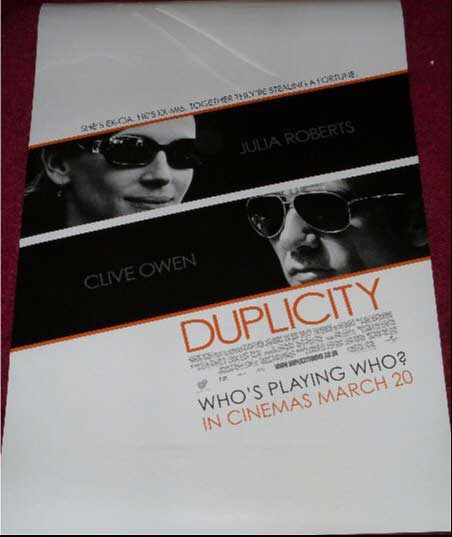 DUPLICITY: B/W One Sheet Film Poster