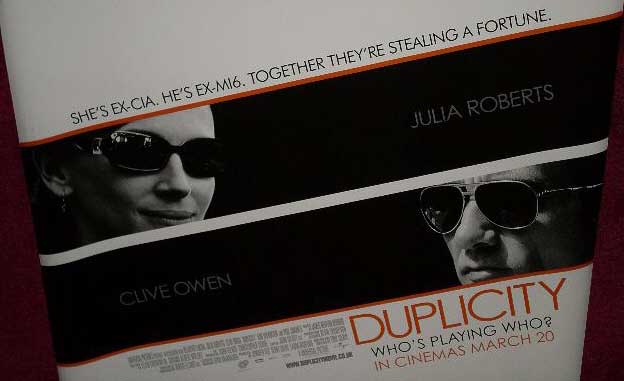 DUPLICITY: Main UK Quad Film Poster DUPLICITY: Main UK Quad Film Poster