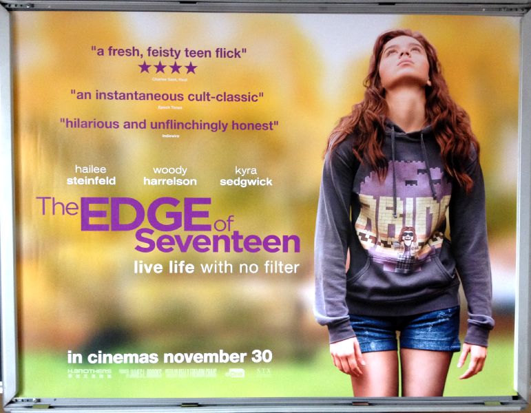 Cinema Poster: EDGE OF SEVENTEEN, THE 2016 (Quad) Hailee Steinfeld Haley Lu Richardson Cinema Poster: EDGE OF SEVENTEEN, THE 2016 (Quad) Hailee Steinfeld Haley Lu Richardson