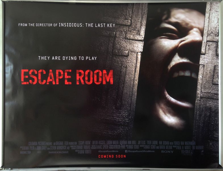 Cinema Poster: ESCAPE ROOM 2019 (Quad) Taylor Russell Logan Miller Jay Ellis